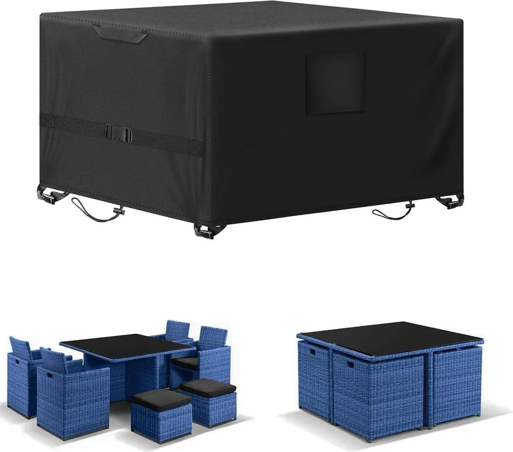 Housse table de jardin 135x135x74 cm idéale pour l'hivernage complet
