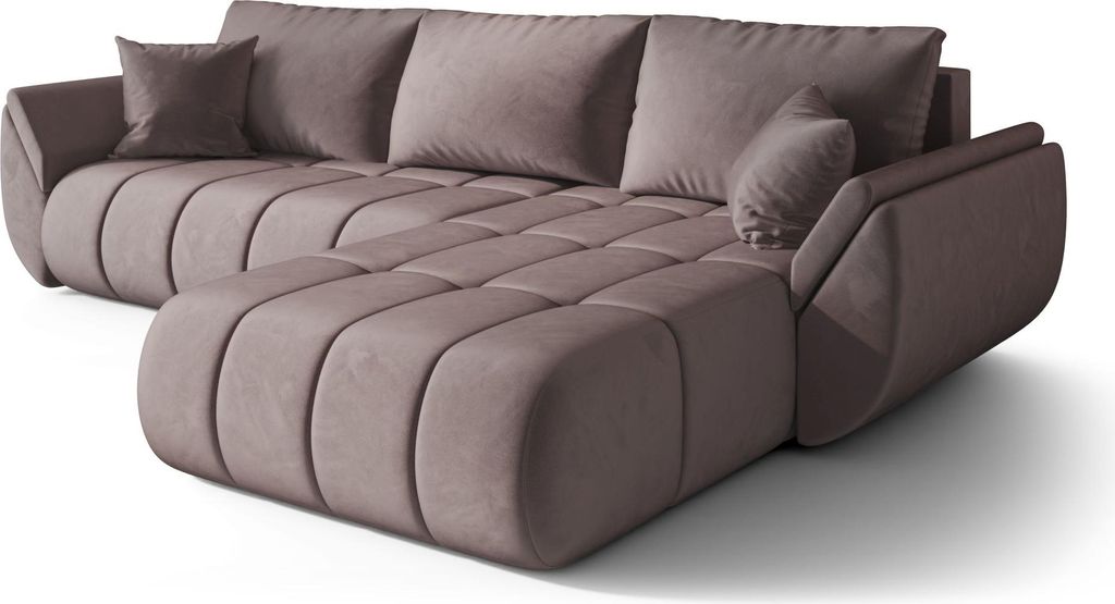BEDANTE Ecksofa mit Schlaffunktion TOKYO PREMIUM L Monolith 62 Rechts