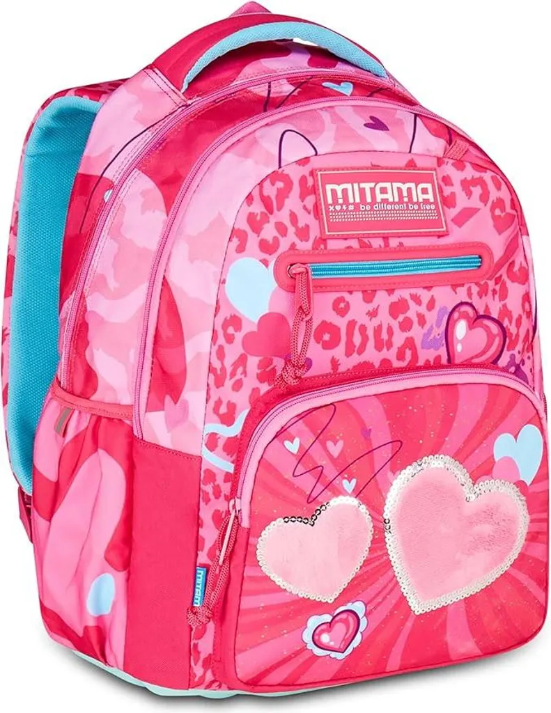 Zaino Mitama New Plus Cuore 64737 per Scuola Elementare - 28L Robusto