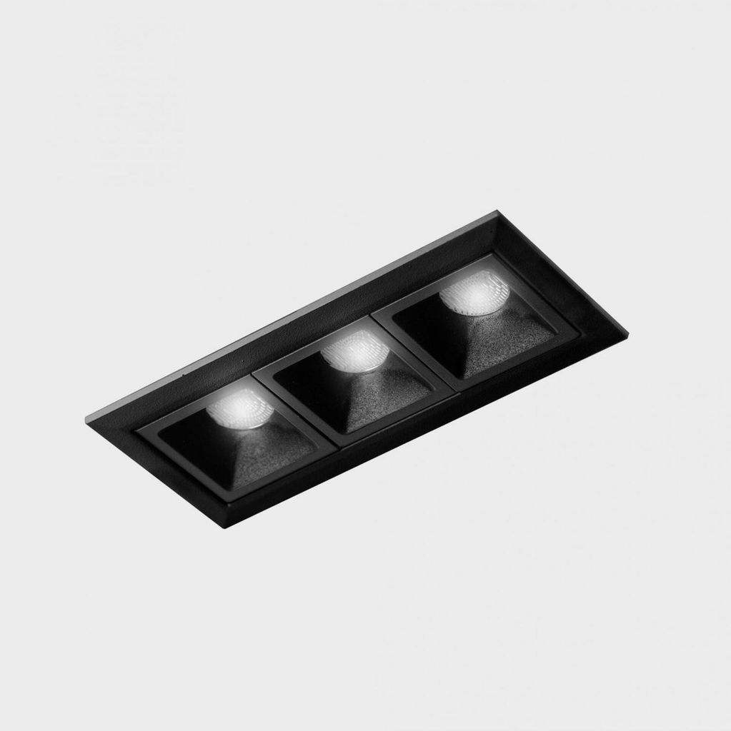 KOHL LIGHTING NSES Einbauleuchte mit Rahmen 105x45 mm schwarz 6 W 45D CRI 90 3000K PUSH