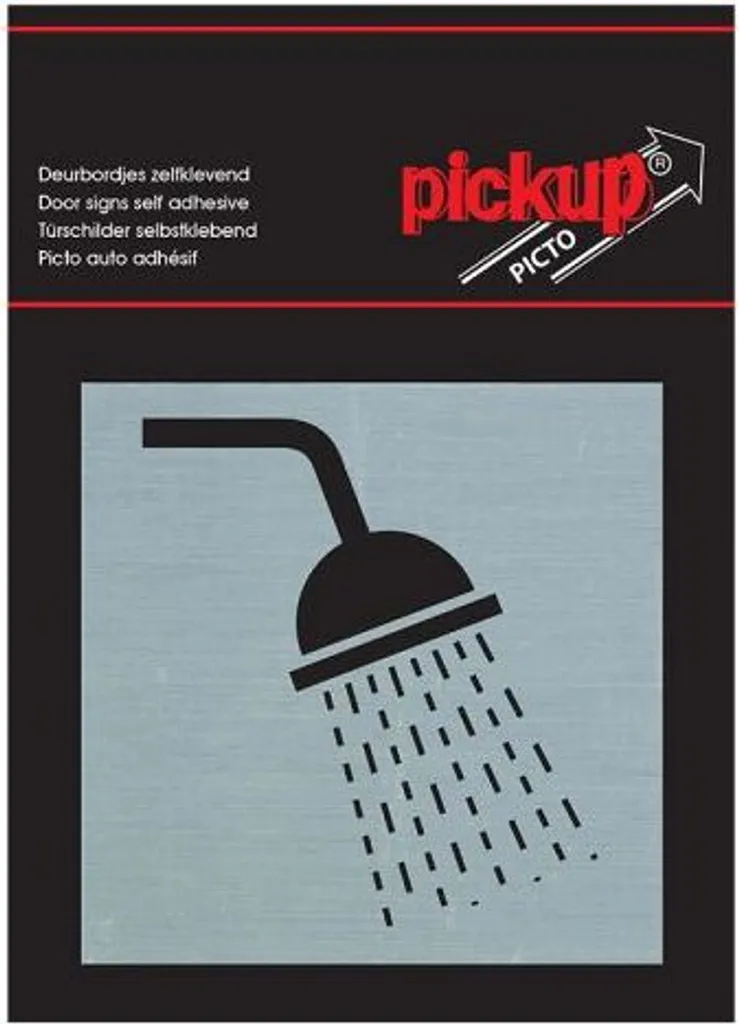 Panneau Signalétique Douche 80x80 mm Alu pour ERP, Campings et Bureaux