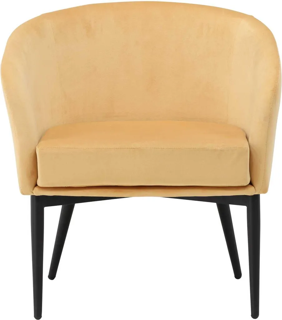 Fauteuil en velours jaune design Fluffy - Fauteuil de salon moderne