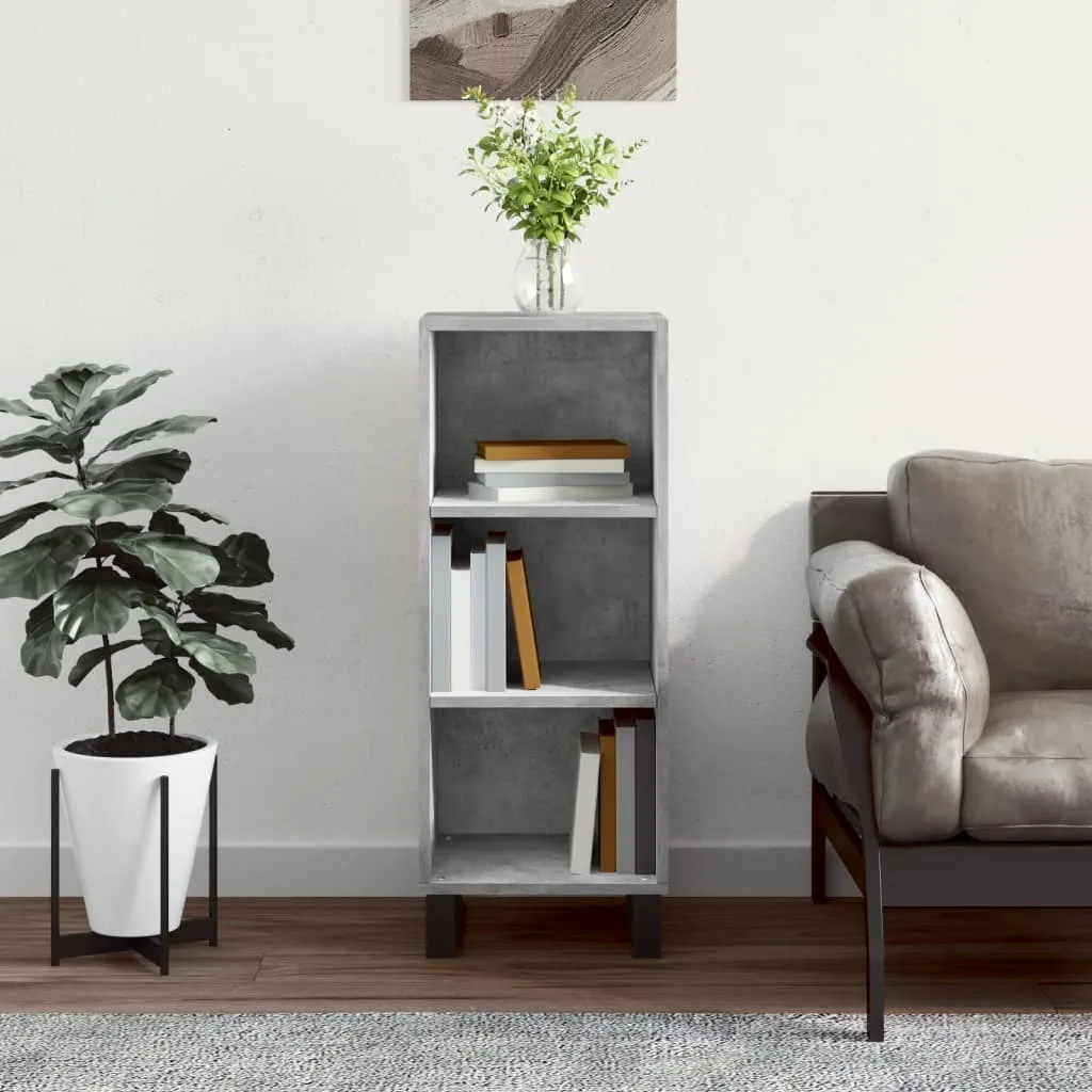 Credenza Grigio Cemento 34,5x32,5x90 cm | Mobiletto Salvaspazio Moderno