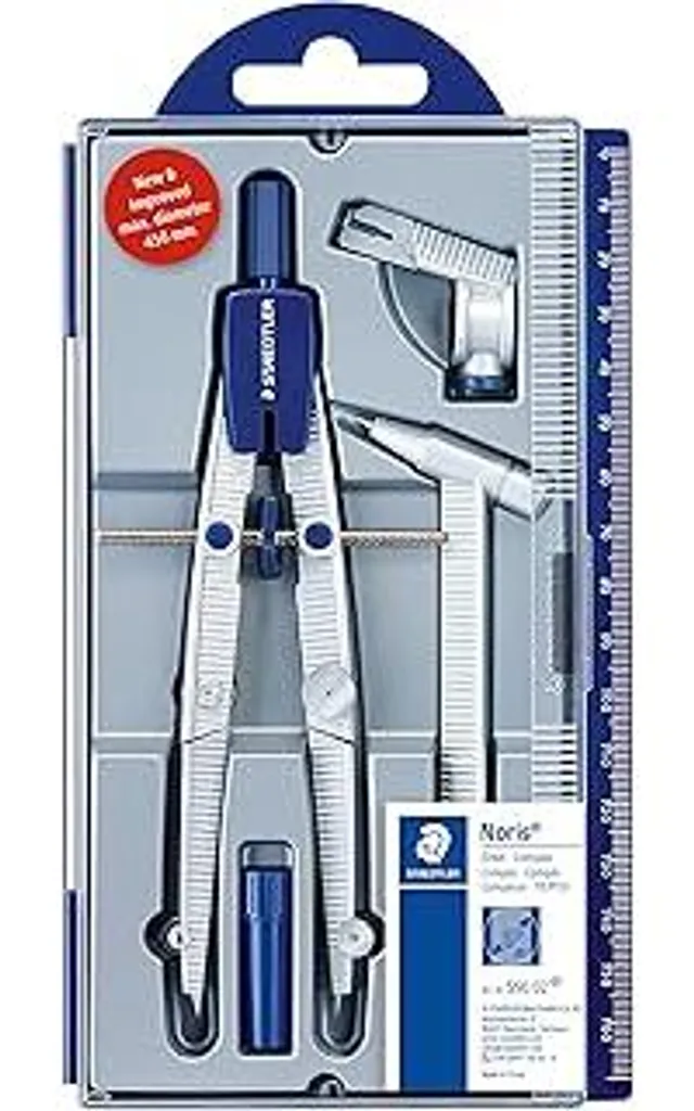 Set Compasso Staedtler 550 02 con Prolunga e Adattatore Universale