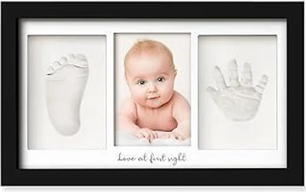 KeaBabies Kit Impronte Neonato Onyx Black: Cornice Ricordo in Argilla