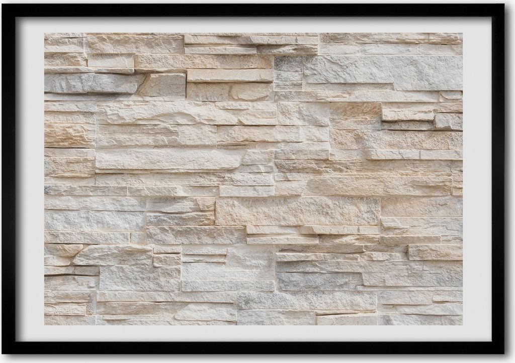 Bild - Bilder - Bilderrahmen - 70 cm x 50 cm - MDF-Rahmen, Wandkunst Ziegelwand