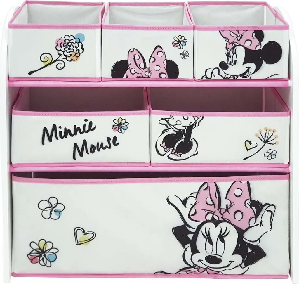 Fini le désordre avec cet organisateur de jouets Minnie Mouse 6 bacs