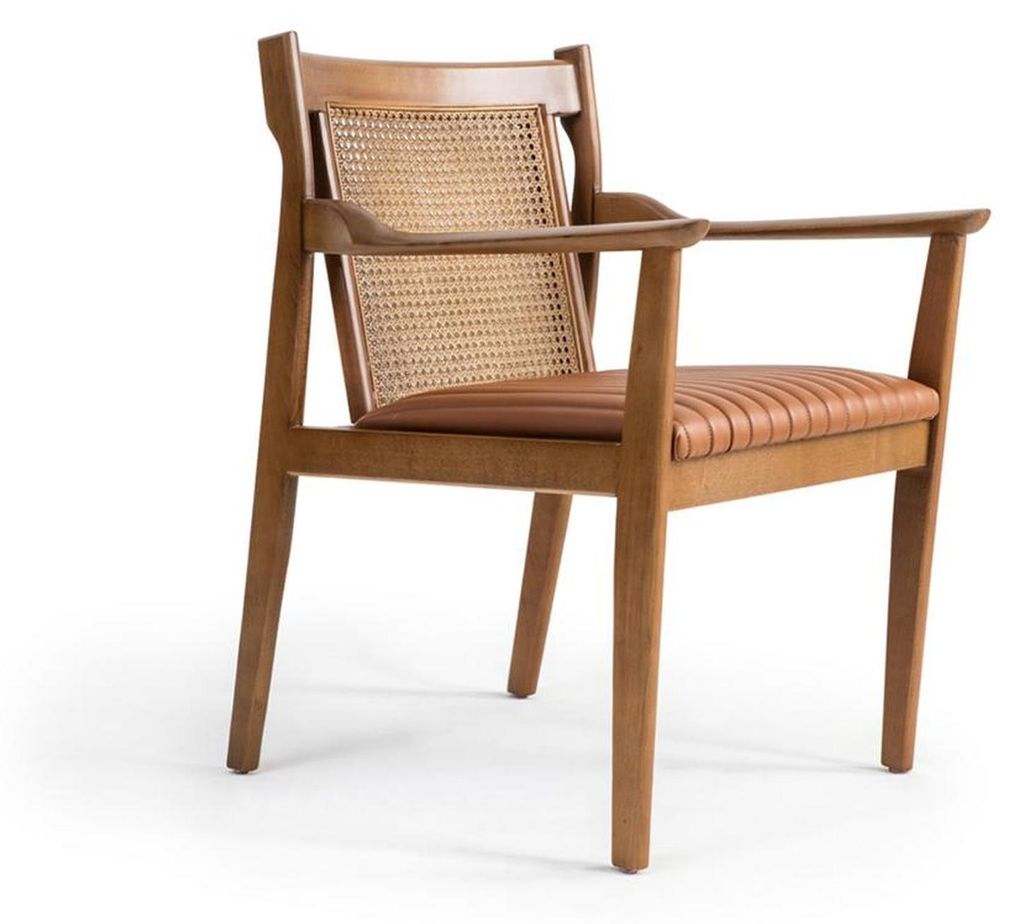 Modernen Holz Armlehnstuhl Polster Leder Esszimmer Stuhl Neu Möbel