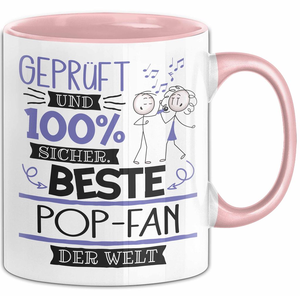 Beste Pop-Fan Der Welt Tasse Geschenk für Eine Pop-Fan Und Sicher Geschenkidee Geburtstag Weihnachten (Rosa)