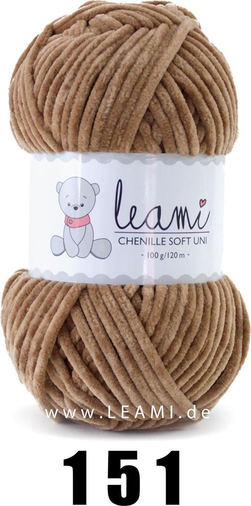 LEAMI Chenille Soft UNI 151 braun Produktbild 