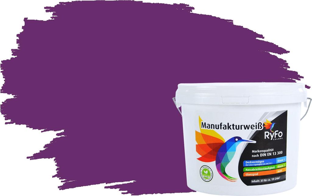 RyFo Colors Bunte Wandfarbe Manufakturweiß Lila 3l - Produktbild 