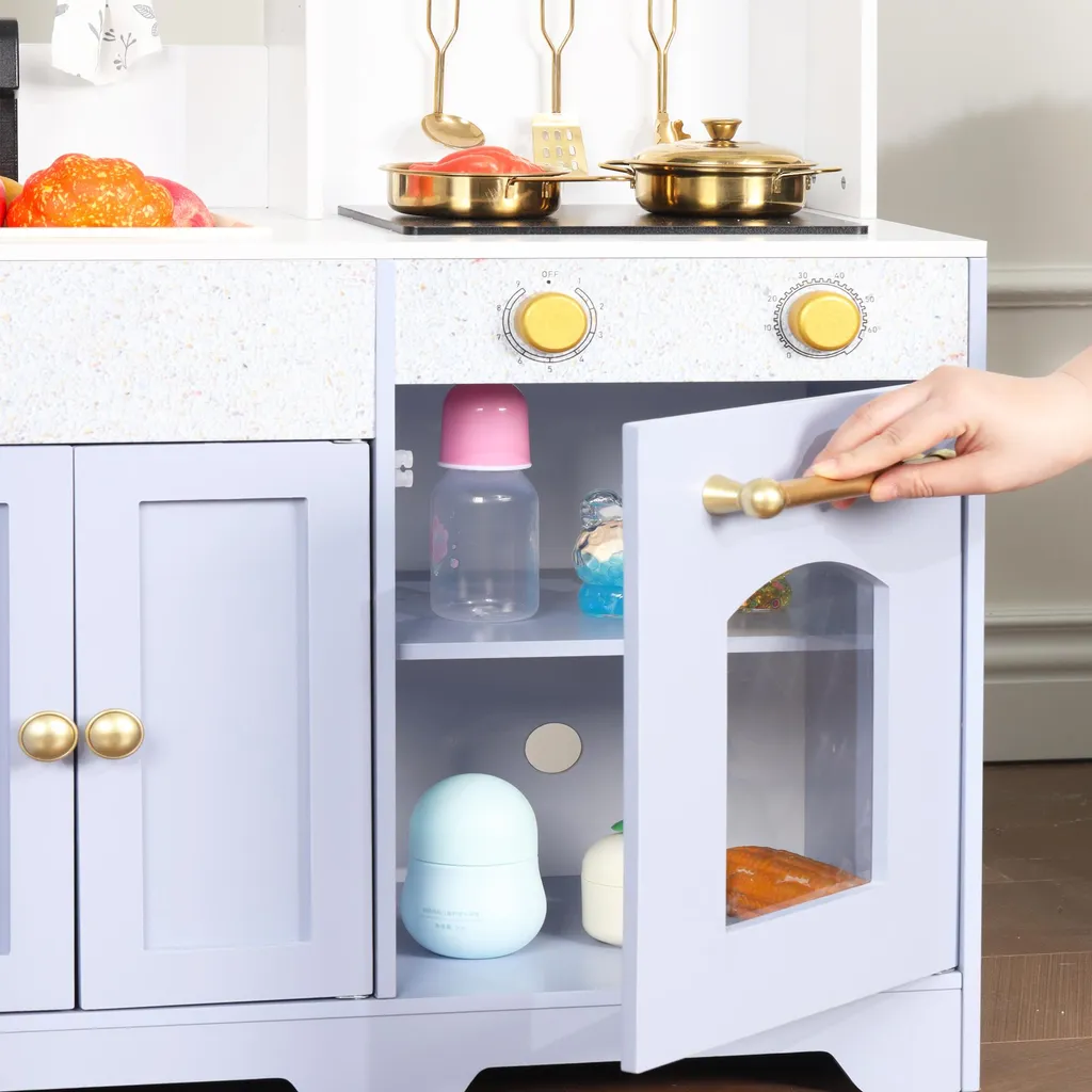 Cuisine Enfant Interactive Merax en Bois avec Accessoires, 3 Ans et Plus - 12