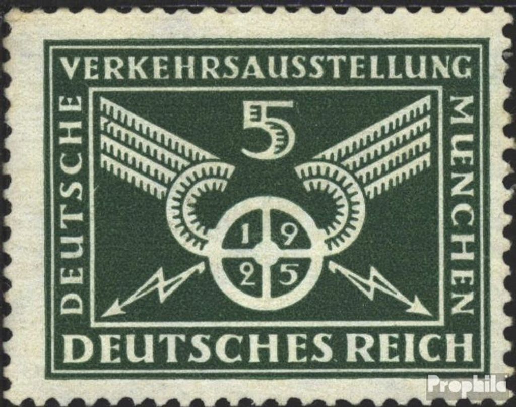 Briefmarken Deutsches Reich 1925 Mi 370Y postfrisch Verkehrsaustellung