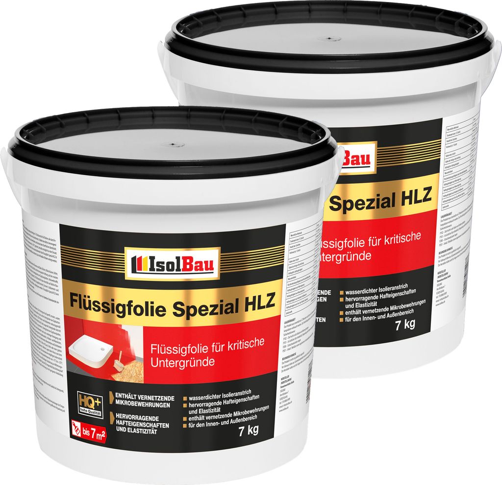 Flüssigfolie HLZ 14kg - Dichtfolie für kritische Untergründe - Wasserdichte Abdichtung für innen & Außenbereich - für Wand & Boden - Balkonab...