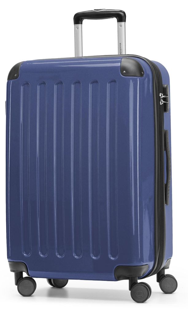 HAUPTSTADTKOFFER - Alex - Hartschalen-Koffer erweiterbarer Trolley glänzende Hartschale Aufgabegepäck Rollkoffer Reisekoffer, 65 cm, 74 Liter,Dun...