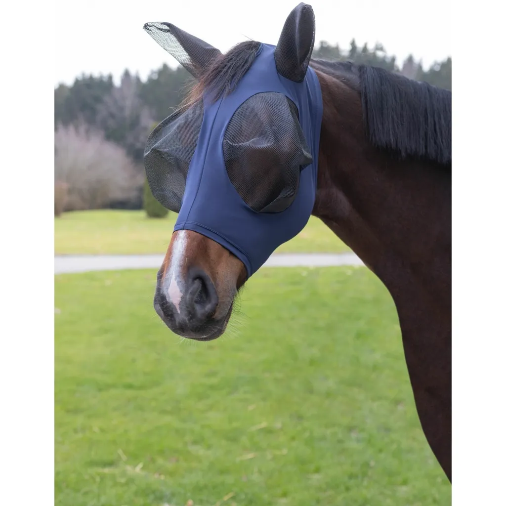 Maschera da mosca Covalliero FinoStretch Blu Pony | Protezione Top