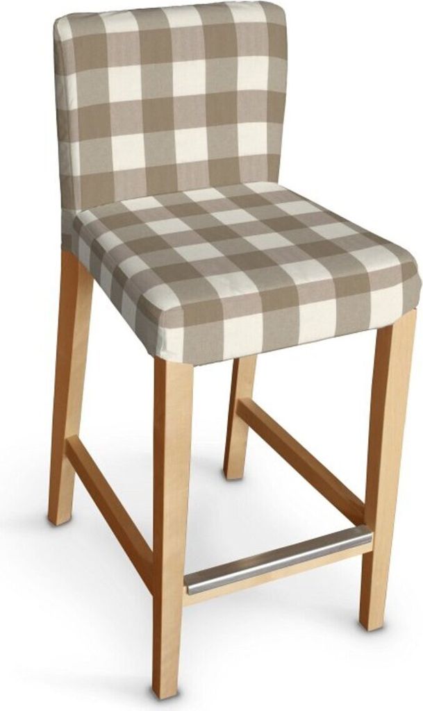 Dekoria Henriksdal Husse für Barhocker, weiss-beige kariert, Barhocker Hendriksdal