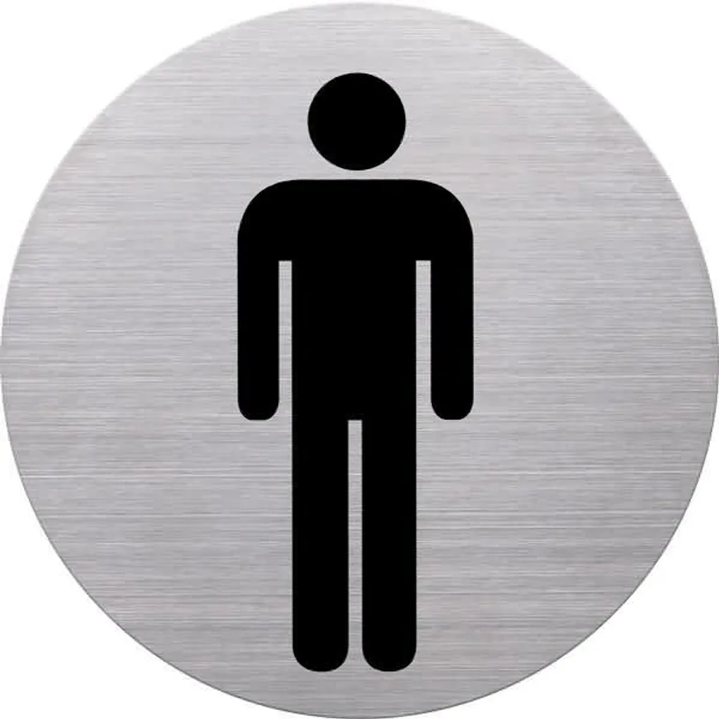 Pictogramme WC Hommes helit Argenté de 115 mm pour Signalétique