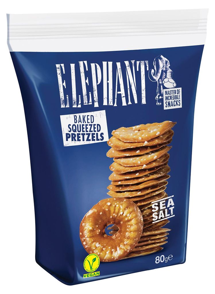 Elephant Squeezed Pretzels Sea Salt 80g Produktbild 
