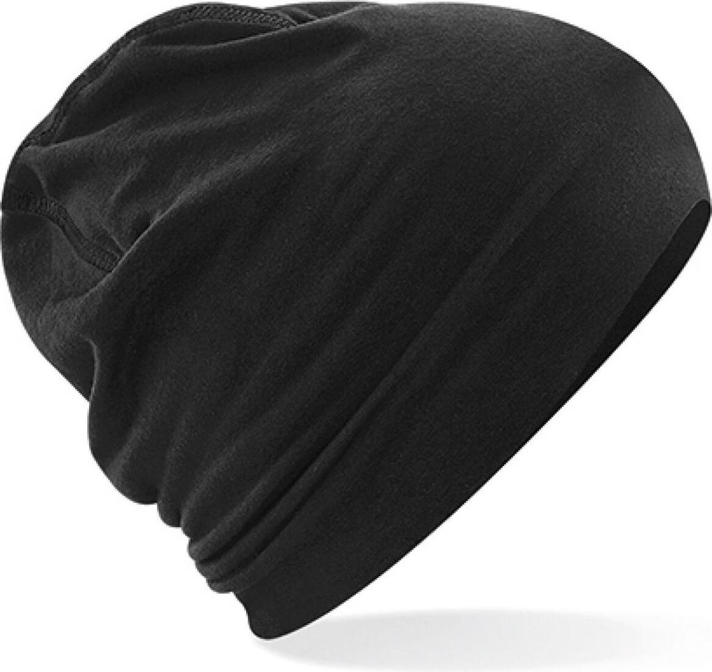 Beechfield B366 | Hemsedal Baumwolle Beanie / Länge: 24cm - Farbe: Black/Black - Größe: One Size