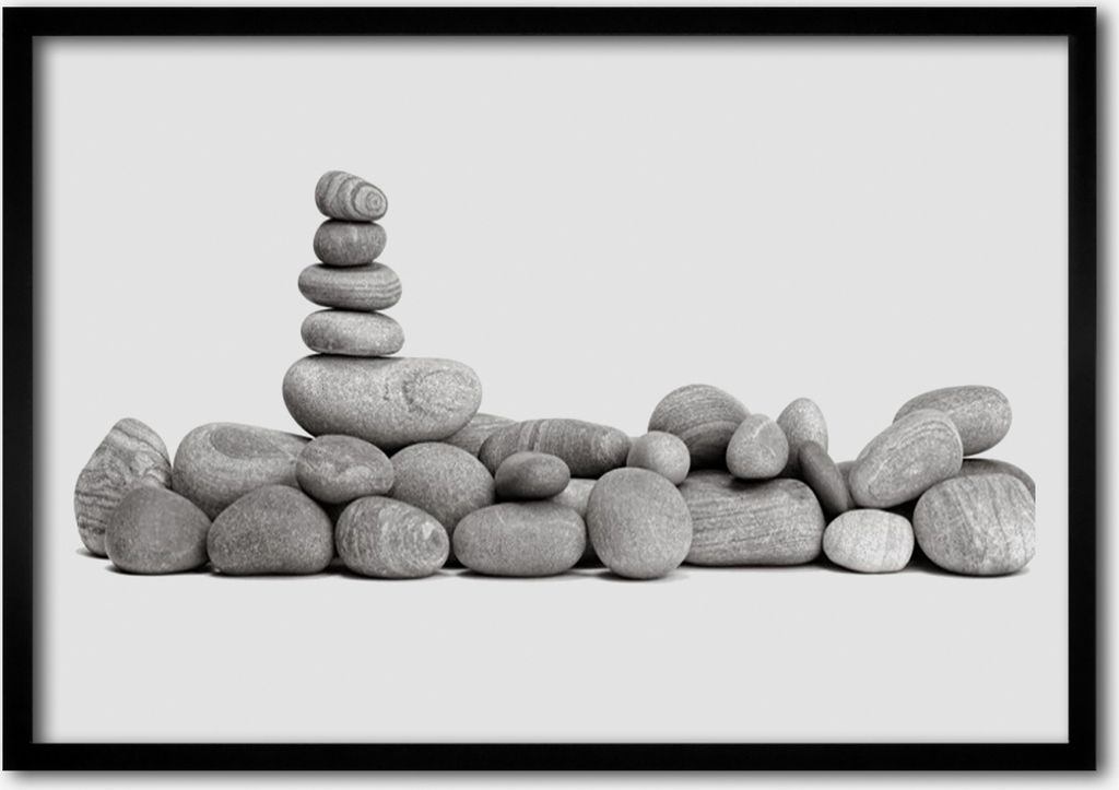 Bild 70x50 MDF-Rahmen Wandkunst Steine Kunst