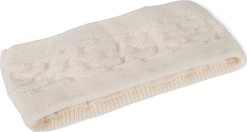 styleBREAKER Damen Strick Stirnband einfarbig mit Karo Muster, Thermo Fleece Futter, Winter Headband Uni 04026061