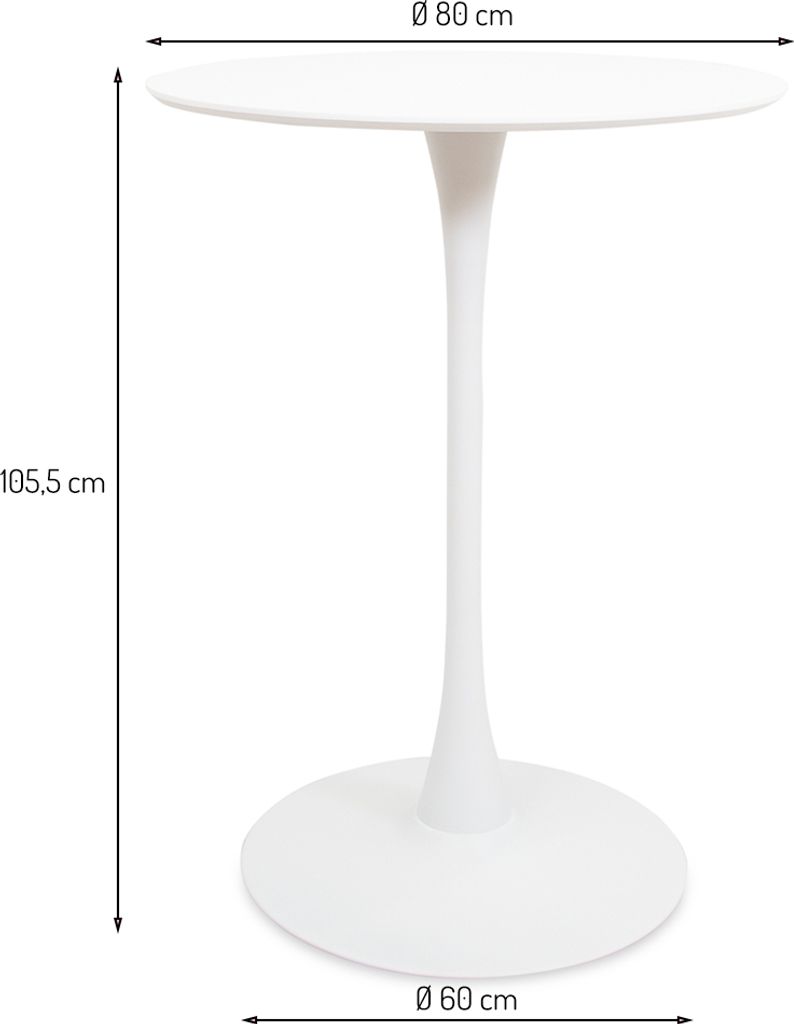 Milton & Oldbrook Bartisch Ø 80 cm Prague Weiß Produktbild 4