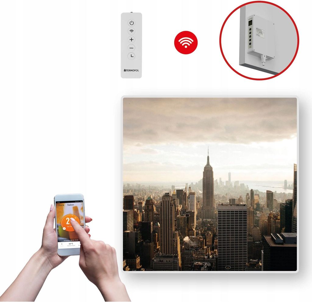 Termofol TF-SWT Infrarot Wandheizung - Wandheizung Elektrisch - Stadt1 - 350W - 60x60 cm