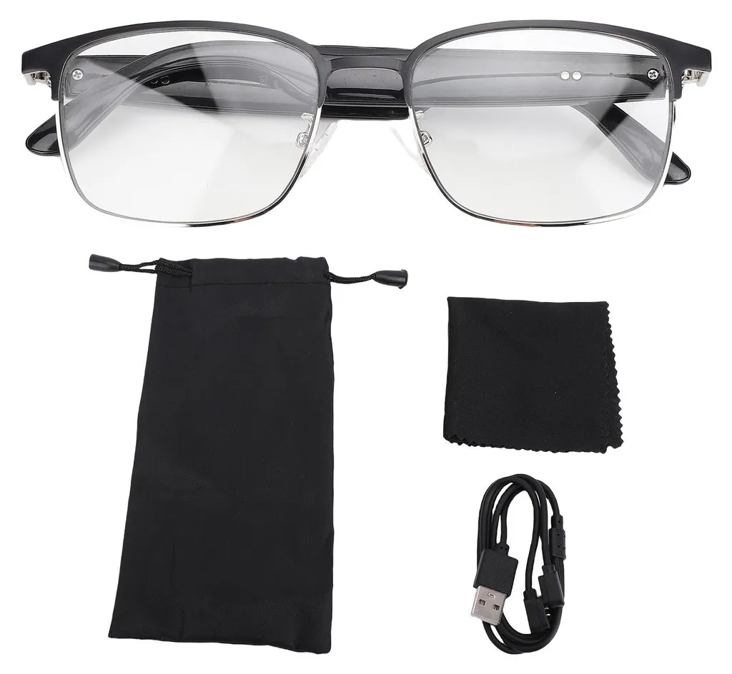 Lunettes Intelligentes Audio Argent avec Commande Vocale et Haut-parleur