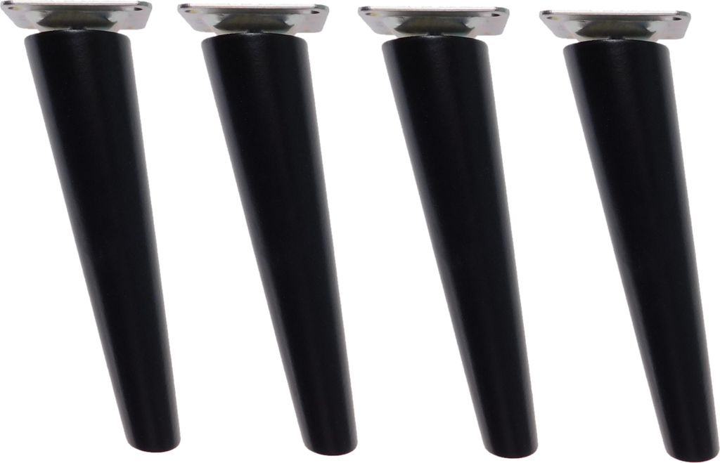 Elegante schwarze Buche Möbelbeine schräg - Set aus 4 Stück