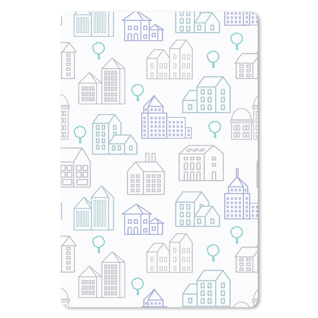 MuchoWow Mauspad Mousepad Skyline - Muster - Haus 40x60 cm - Mousepads - Maus Mat - Pad - Mausunterlage - Schreibtisch Accesoire
