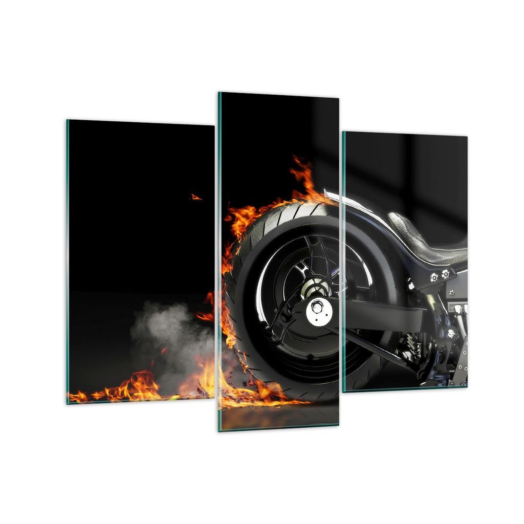 Bilder auf glas - Zerhacker geschwindigkeit stahl mann - 130x100cm - Glasbilder - Wandbilder - Kunstdruck - Wanddekoration aus Glas - Glas Bilder -...