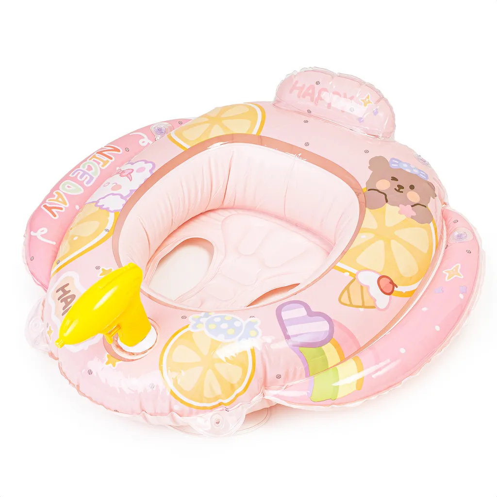 Bouée siège rose enfant avec pistolet à eau ludique et design stable