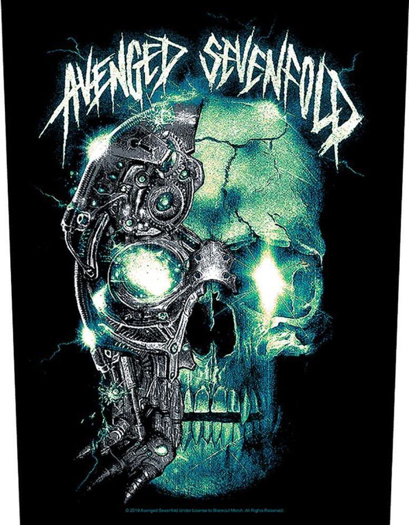Avenged Sevenfold - Patch "Mechanical Skull" RO7223 (Einheitsgröße) (Schwarz/Grün)