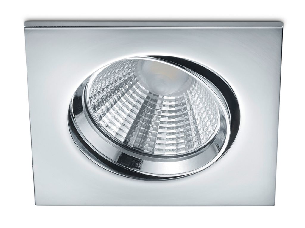 LED Einbaustrahler Decke eckig schwenkbar dimmbar Chrom glänzend 5,5W Flurlampen