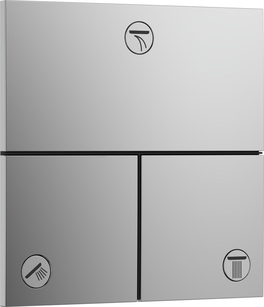hansgrohe ShowerSelect Comfort E Ventil, Unterputz, 3 Verbraucher, eckige Rosette, 15573000