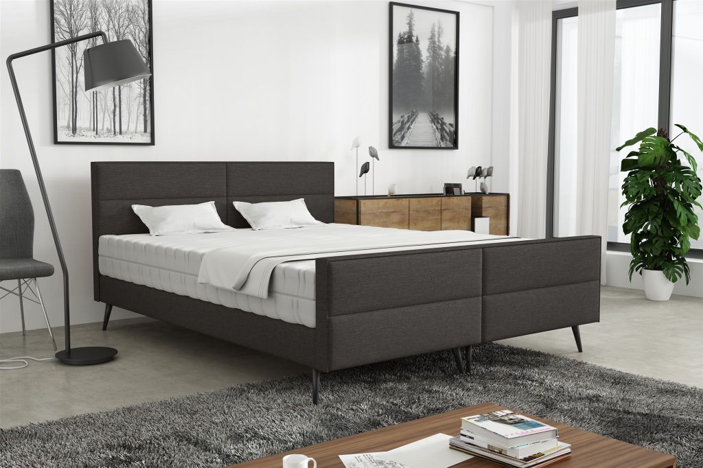 Polsterbett Doppelbett CREMONA 200x200cm Komplettset Stoff Gemma Anthrazit