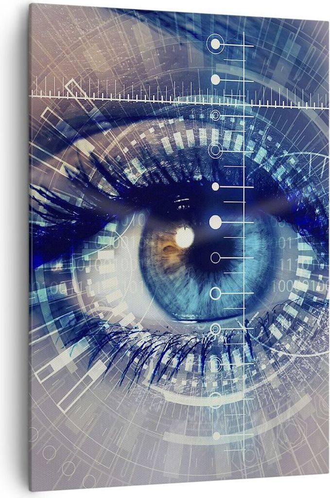 Bild auf Leinwand - Leinwandbild - Einteilig - Cyberspace Daten digitales - 70x100cm - Wand Bild - Wanddeko - Wandbilder - Leinwanddruck - Wanddeko...