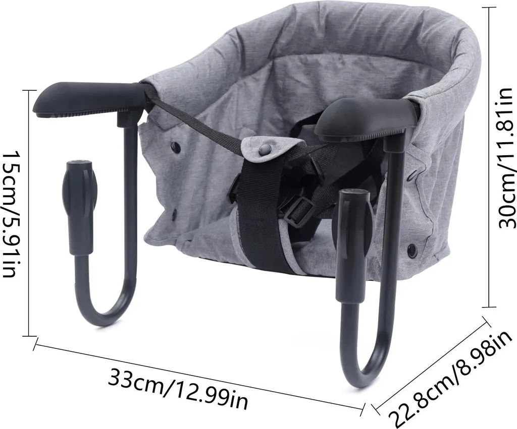 Sediolino Pappa da Viaggio Acciaio e Tela | Seggiolone Compatto 42x36x27