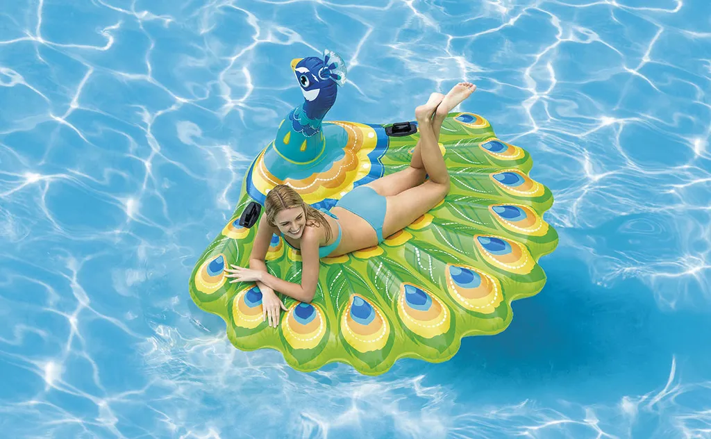 Île gonflable INTEX Paon PEACOCK - Grand matelas de piscine confortable - 12