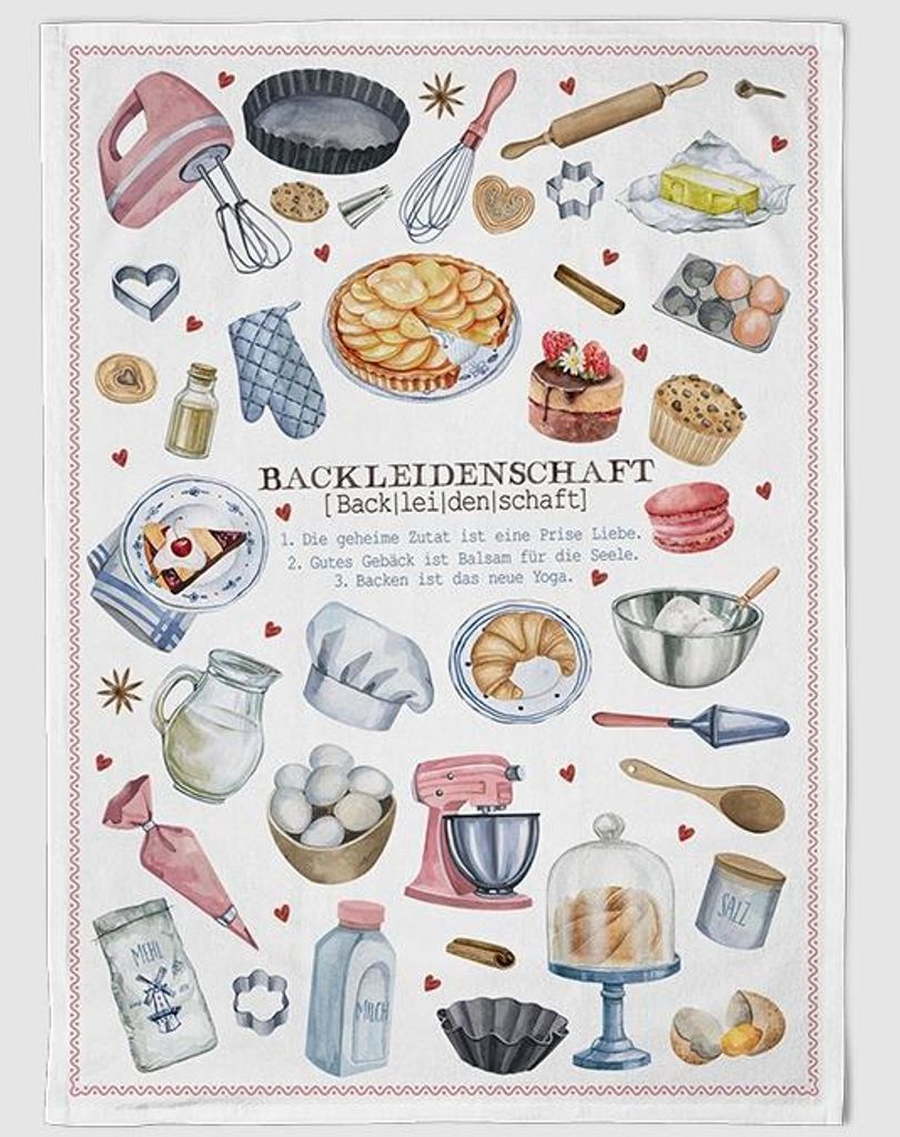 Geschirrtuch Backleidenschaft, Geschirrtücher Mitbringsel Produktbild 