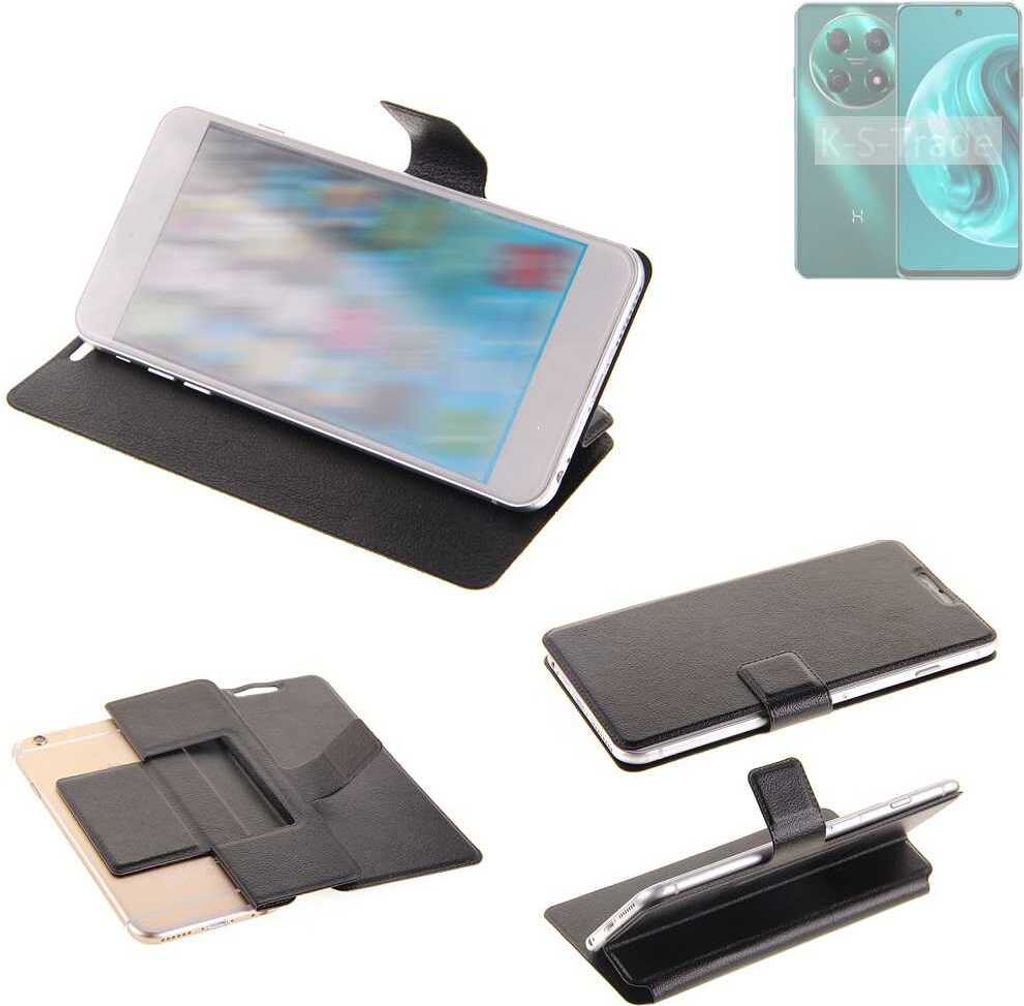 K-S-Trade Schutzhülle kompatibel mit Wiko Hi Enjoy 70 Pro 5G Schutzhülle Flip Cover Klapphülle Wallet Case Slim Handyhülle bookstyle schwarz
