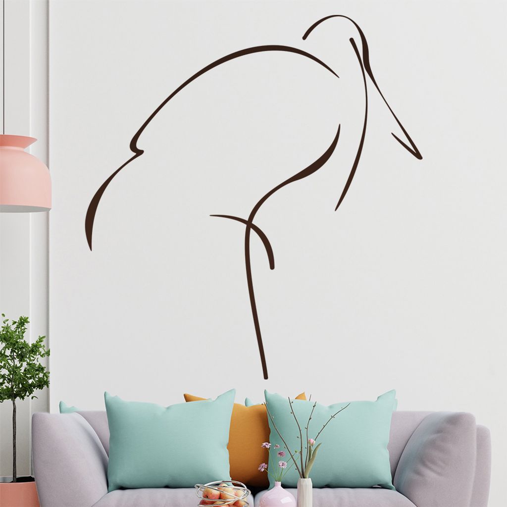 Vogel Linien Wandtattoo in 6 Größen - Wandaufkleber Wall Sticker - Dekoration, Küche, Wohnzimmer, Schlafzimmer, Badezimmer