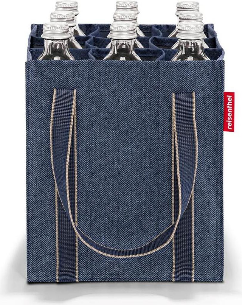 reisenthel bottlebag, Flaschentasche, Flaschenaufbewahrung, Herringbone Dark Blue, ZJ4113