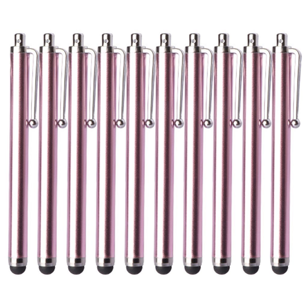 10pcs bequemer Touchscreen-Stift Wide Application Aluminium universeller rundköpfiger kapazitiver Stift für iPad-Rosa