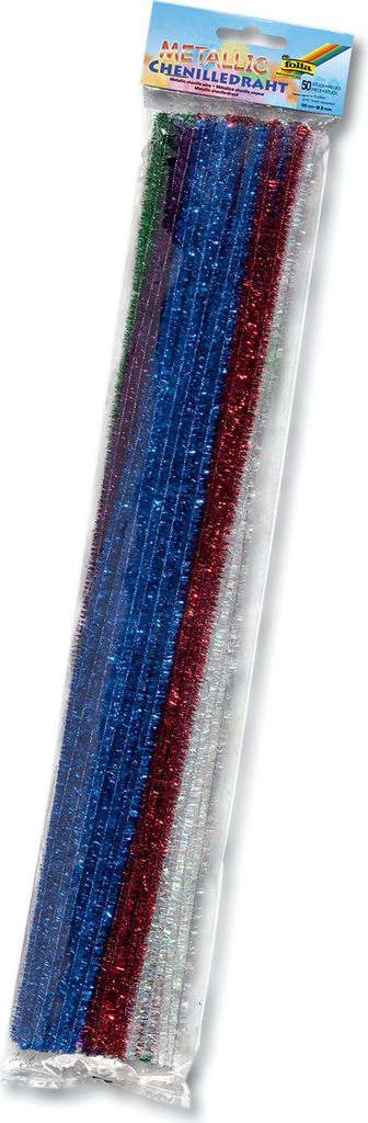 folia Chenilledraht, 50cm lang, Ø 8mm, mehrfarbig (25 m)