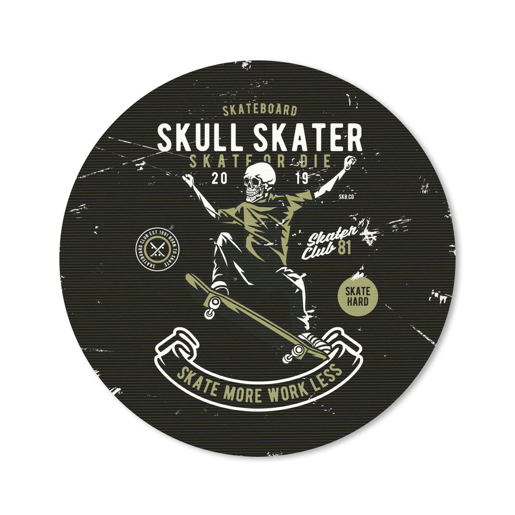 MuchoWow Mauspad Mousepad Skateboard - Skelett - Vintage - Zitat 40x40 cm - Mousepads - Maus Mat - Pad - Mausunterlage - Schreibtisch Accessoires