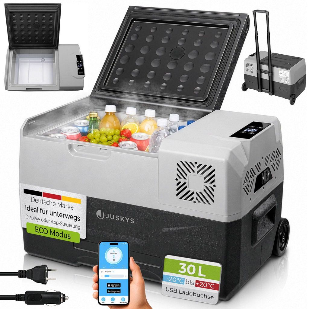 Juskys Kompressor Kühlbox 30 Liter 12/24/230 V für Auto, Produktbild 