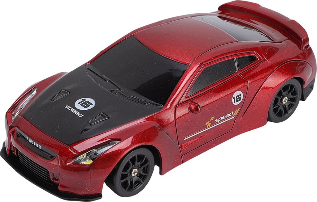 1:43 Scale RC Drift Car mit Lichtern 4WD High Speed Remote Control Racing Sports Car Toy for Kids Adults Teen Red Simulated for GTR