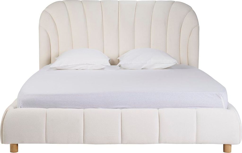 Miliboo - Doppelbett 160x200 in Stoff mit Schlingenwolloptik ARIELLE